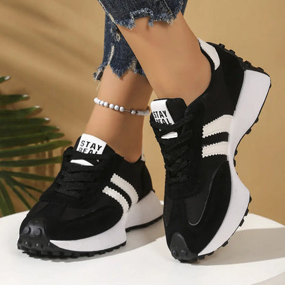Women'S Fashion Low-Top Sneakers | Breathable Casual Trainers & Non-Slip Walking Shoes. Comfortable Lace-Up Round-Toe Footwear for Daily Wear & Gym